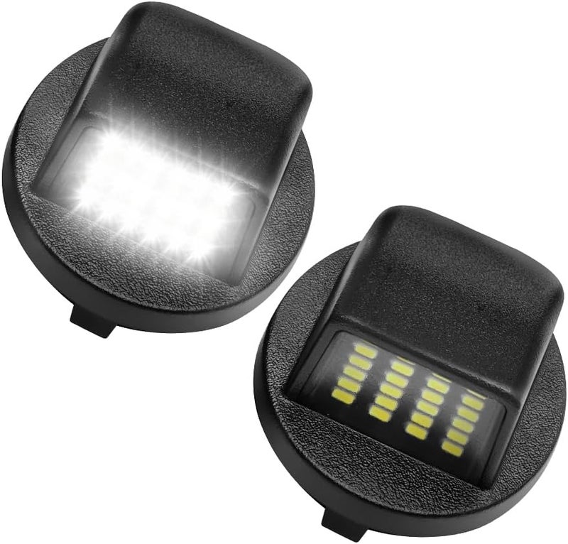 LESAUCE LED License Plate Lights Fit for Ford F150 F250 F350 Super Duty Ranger Explorer Bronco Excursion Expedition, 6500K White, 24PCS LED Chips, Tag Lamp Assembly Replacement, Pack of 2 - Image 1